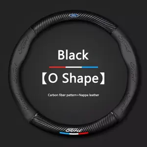Leather Car Anti-slip Leather Steering Wheel Cover For Ford Focus mk2 mk3 Fiesta Fusion Ranger Mondeo S-MAX Kuga Automotive Interior Accessories