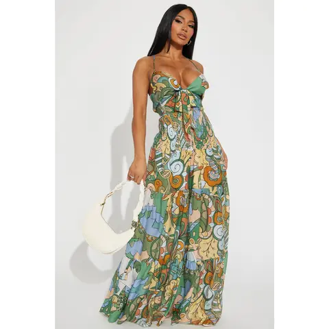 Kamiyah Printed Jumpsuit - Green/combo