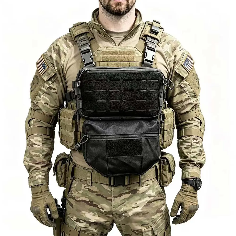 Lightweight Portable Nylon Tactical Chest Bag, Multi-Functional Quick-Release Sporty Tool Bag, Breathable Outdoor Sports Backpack, All Seasons Use
