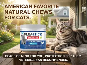 American Favorite Natural Chews for Cats Flea & Tick Prevention - 120 Soft Chews with Sunflower Lecithin - All Breeds & Ages Oral Pills Probiotic Soft Chews for Dog Gut Health dog  medicine  spray Wild Alaskan Salmon Oil for Pets