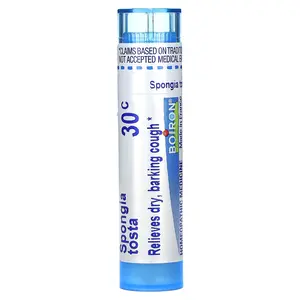 Boiron Spongia Tosta 30C, Dry Cough Relief, 80 Pellets