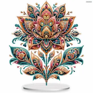 DIY 2D Flat Animal Single-Sided Acrylic Drill Diamond Painting Kit, Special-Shape Diamond Art Tabletop Ornaments for Home & Office Art Decoration