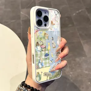 Magnetic Compatible Case for iPhone 17 16 E Pro Max 15 Plus 14 13 12 11 XS XR, Kawaii Peter Rabbit Cottagecore Pattern | Lightweight, Shockproof, Silicone, Aesthetic, and Scratch Resistant