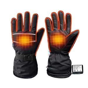 EvridWear Heated Ski Gloves - 9-Hour Battery-Powered Warmth, Waterproof, Touchscreen-Ready, 3 Heat Levels, 3M Thinsulate, Goatskin & Neoprene, Black