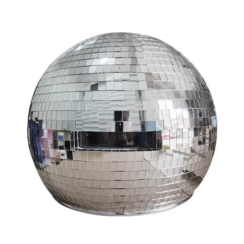 LED Powered Disco Helmet, Silver Mirror Helmet Mask, Reflective Disco Costume Headgear for EDM Raves, Music Festivals, DJ Stage Performance