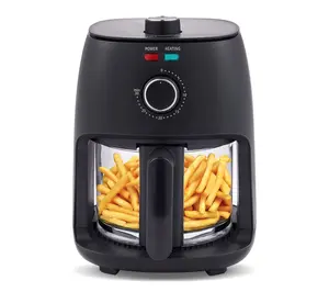 Elite Cuisine 2.3L Glass Air Fryer w/ Ceralastir Fry Rack