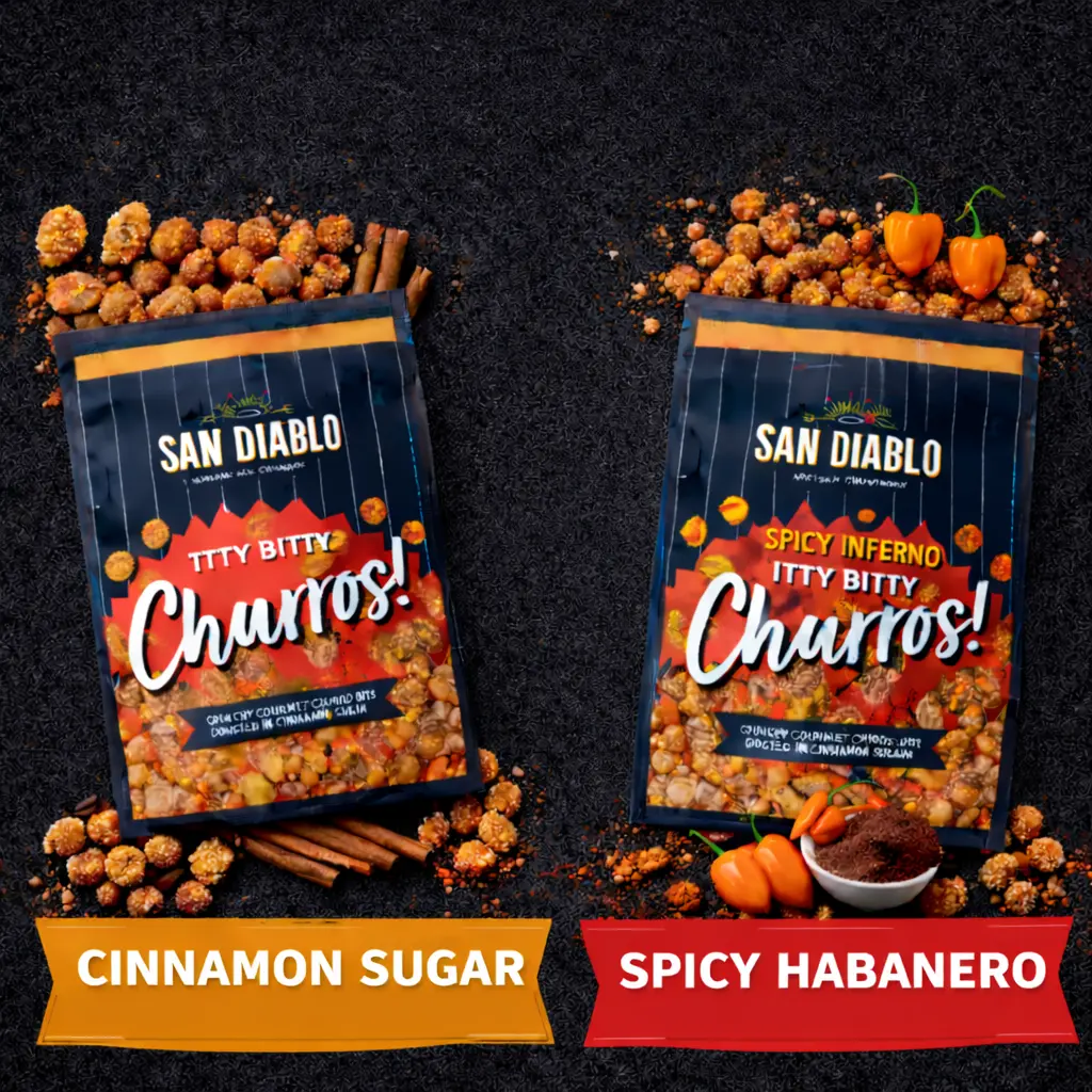 San Diablo - Itty Bitty Churros (Cinnamon & Spicy) San Diablo - Itty Bitty Churros (Cinnamon & Spicy)