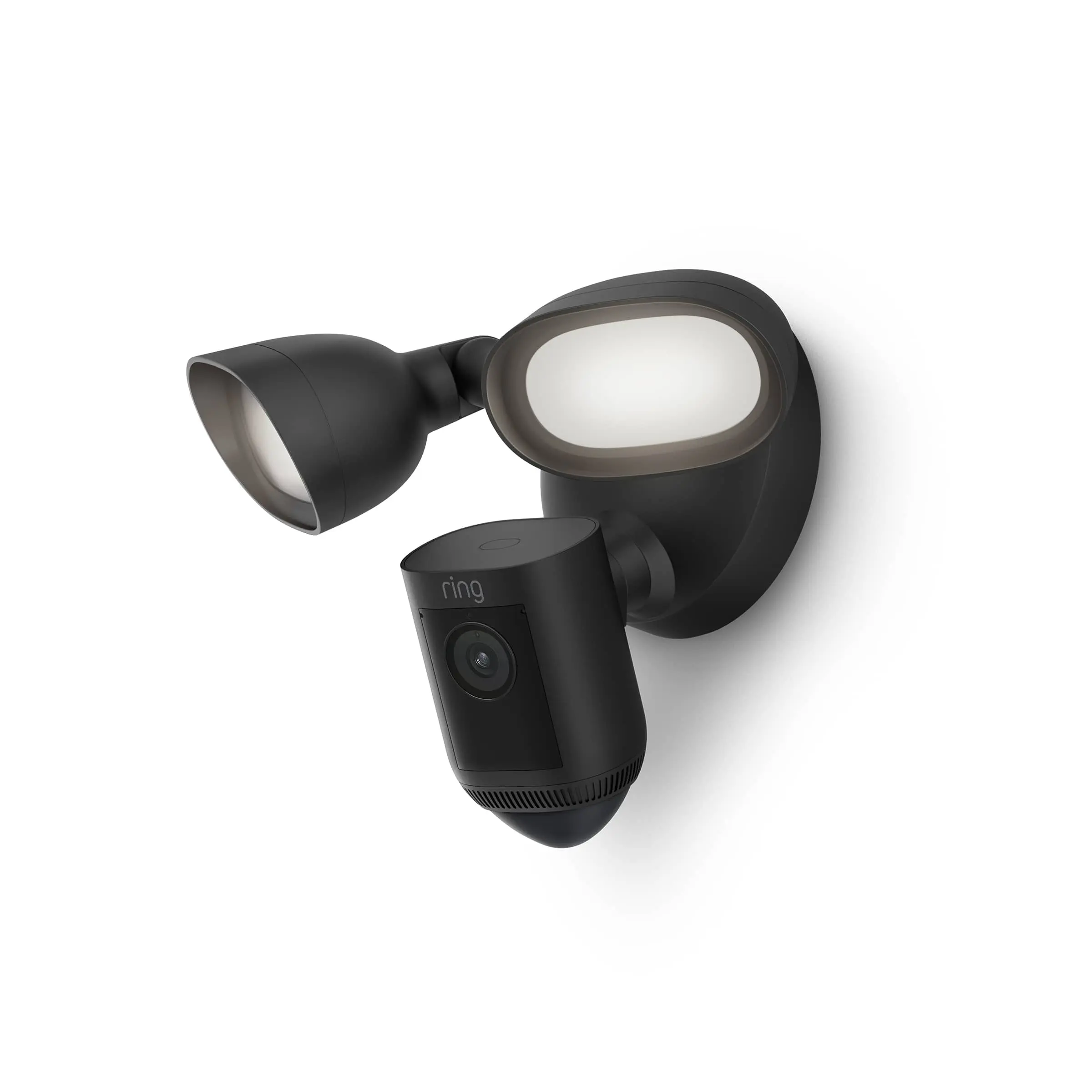 Ring - Floodlight Cam Pro with 2K Video and Ring-Vision, 2 LED Lights, Dual Band Wi-Fi, and 3D Motion Detection - Black