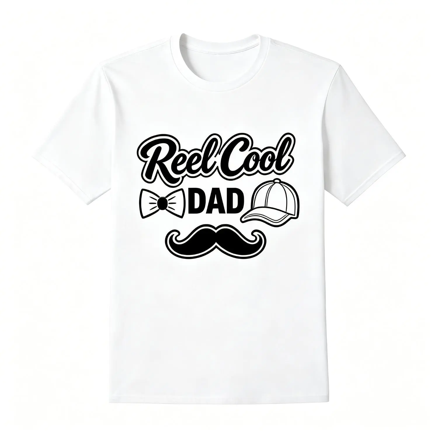 Fathers Day Reel Cool Dad Cotton T-shirt Cool Dad Tee Gift for Dad Celebrating Fathers Day Unique Dad Casual T shirt