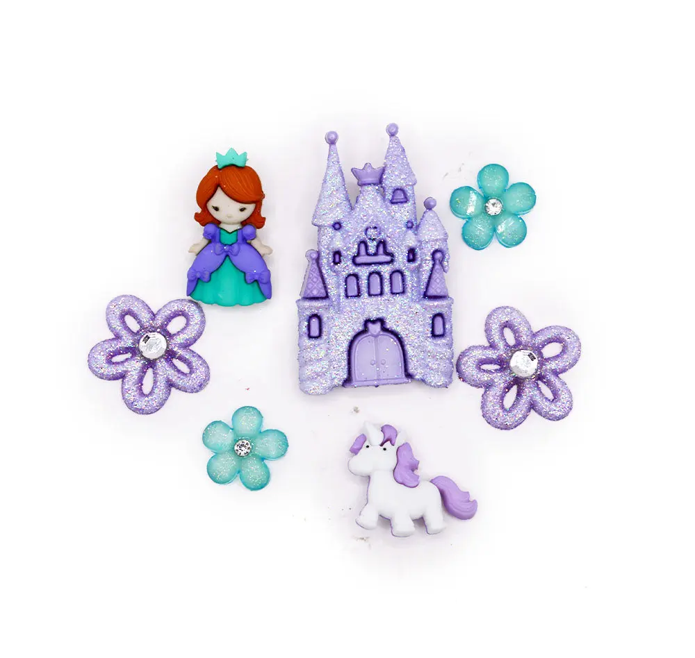Our Princess Glitter Fantasy Themed Buttons
