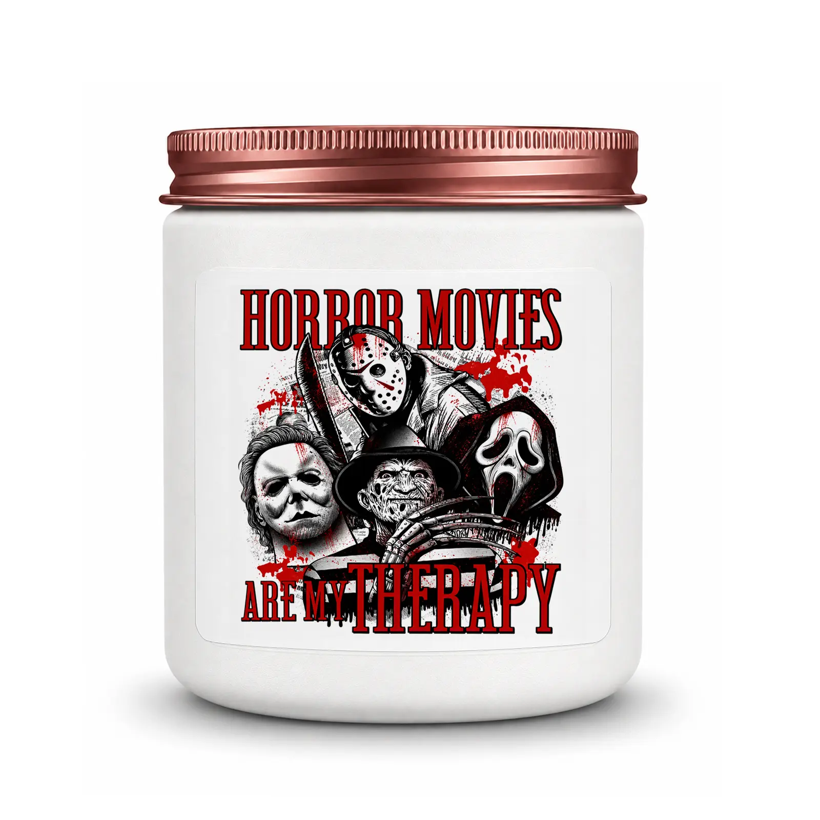 1Pc Handmade Soy Candle, Horror Movies Scented Candle, 9oz 200g Natural Soy Wax, Funny Horror Fan Gift, Halloween Candle, Gift for Horror Movie Lovers, Hand Poured Home Fragrance