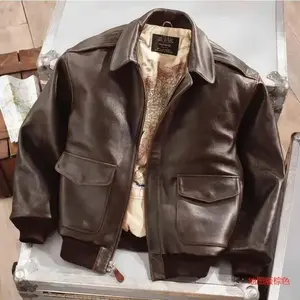 Mens Winter Leather Jackets Men Retro Casual Pilot PU Leather Coats Outdoor  Windproof Bomber Outwear