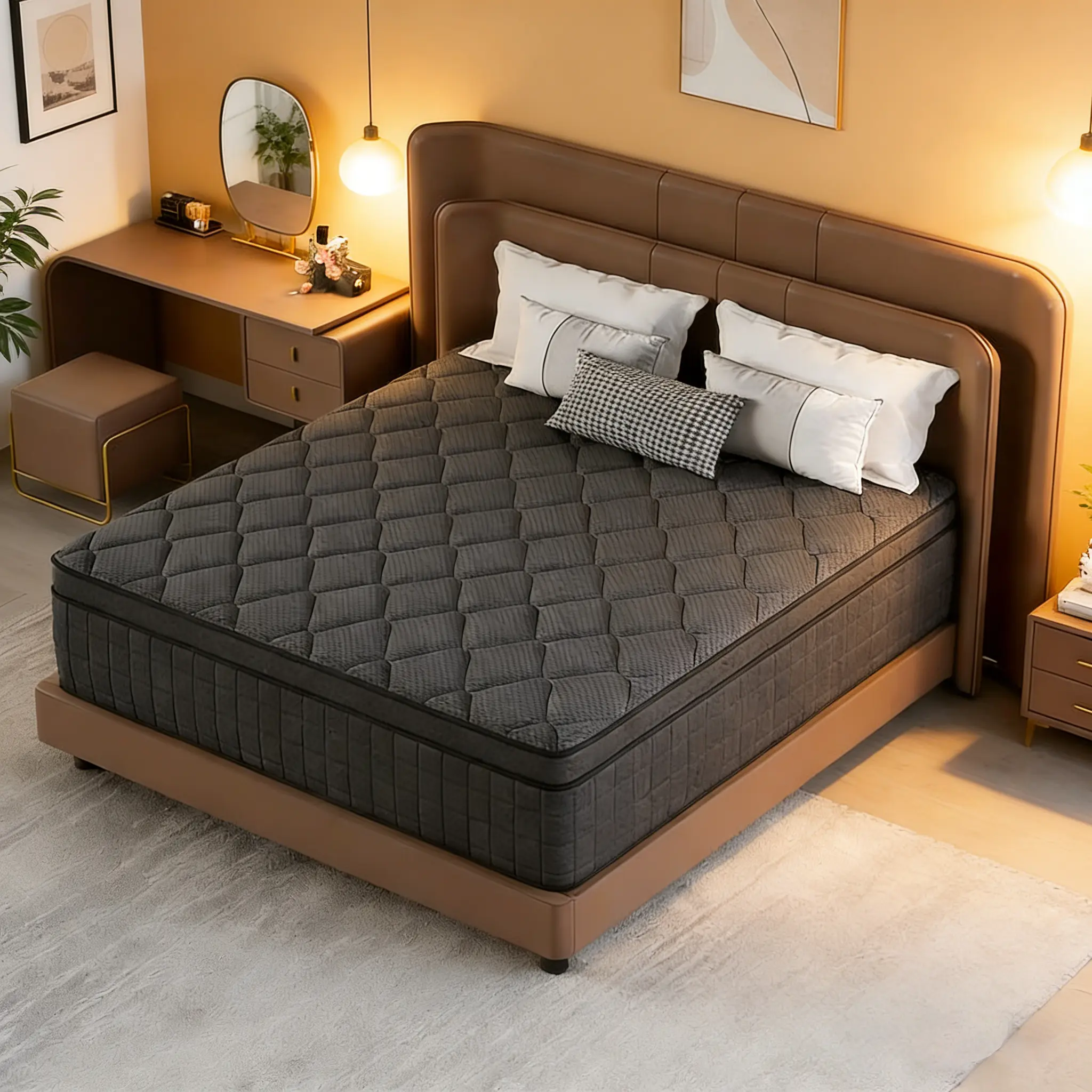 10/12/14 Inch Hybrid Mattress in a Box, Twin Full /Queen /King Sizes, Premium Gel Memory Foamwith Lumbar Zoned Support Springs, Medium Firm Feel,Pressure Relief & Maximum Support, CertiPUR-US &OEKO-TEX Certified, Memory Foam Mattresses, High Quality Mattr