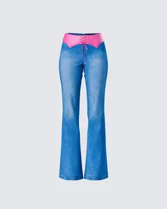 Hara Blue Low Rise Foldover Jean