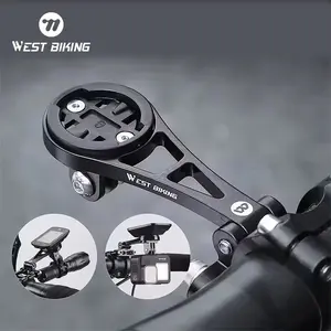 WEST BIKING Bike Aluminum Alloy Computer Extension Bracket Adjustable Angle Road Bike Lightweight Durable Computer Bracket Bike Accessories