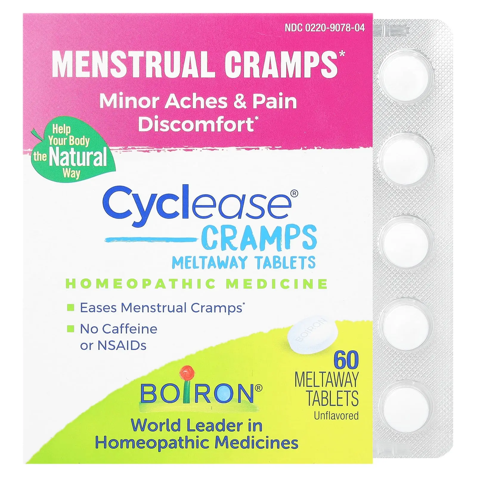 Boiron Cyclease Cramps, Meltaway Tablets, Unflavored, 60 Meltaway Tablets | HSA/FSA Eligible