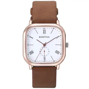 OIDEA Women's Classic Roman Numeral Square Dial Quartz Watch with Subdial Accent, PU Leather Wristwatch, Watches for Women summerwins,summerwins