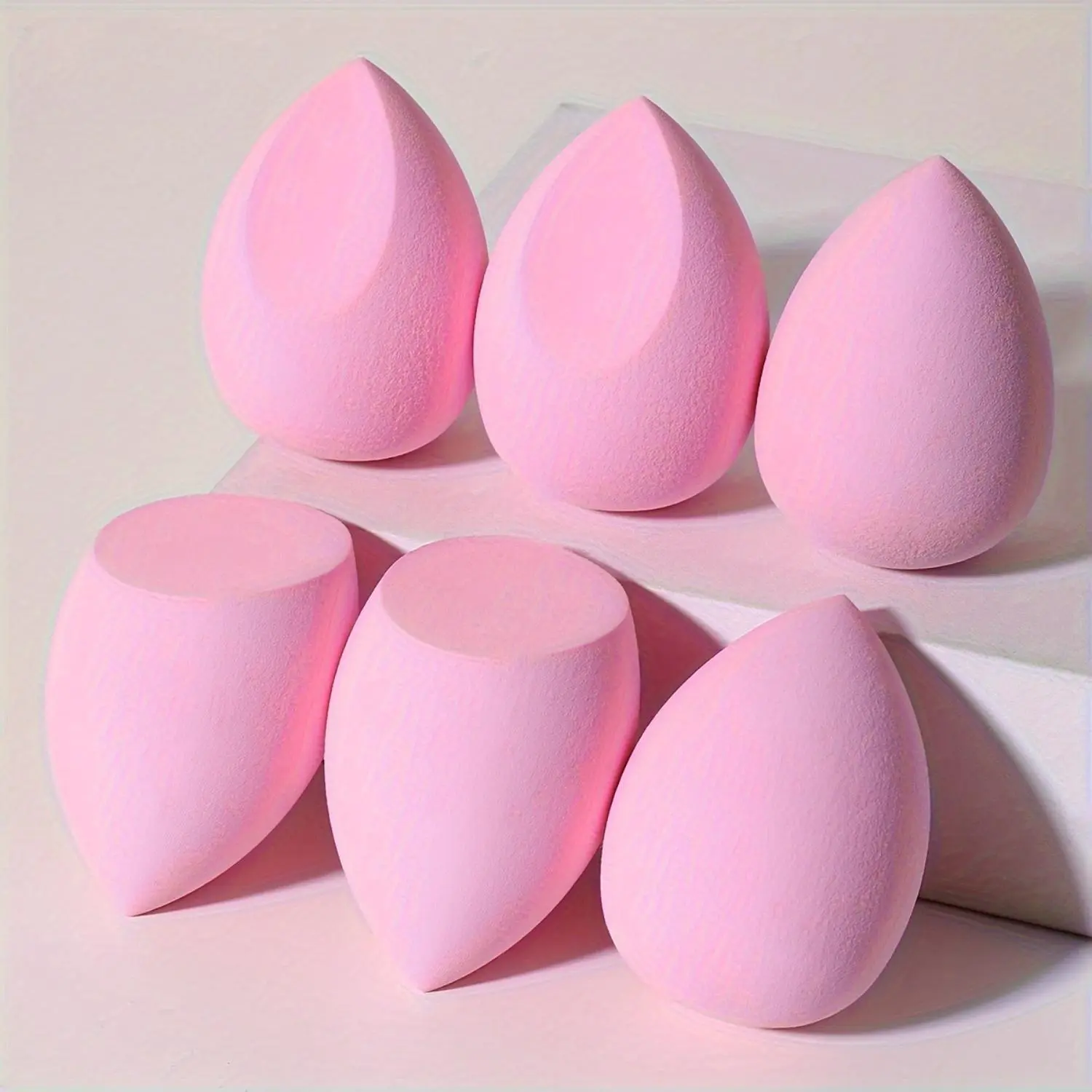 Pink/Black 6pcs Soft Makeup Blending Sponges, Face Sponges for Makeup - Dual-Use Wet & Dry Beauty Blenders, Hydrophilic PU Material, for All Skin Types, Perfect for Liquid, Powder, and Foundation Application, Makeup Sponges for Blending, Makeup Puffs