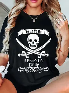 100% Cotton Pirate T Shirt Men Women Yo Ho A Pirate's Life For Me T-Shirt