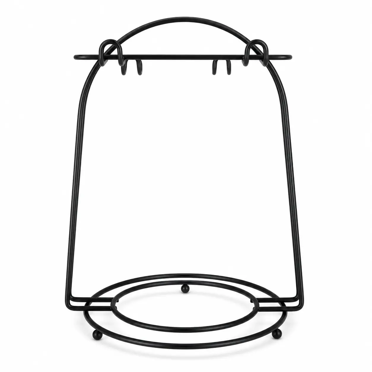 Metal Espresso Cup & Saucer Holder Rack - Durable, Lightweight Black Compact Open Frame Freestanding Metal Utility Rack, Home Supplies for Kitchens, Coffee Station, Ideal Gift for Home Organization Enthusiasts