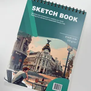 A4 Student Art Sketchbook, Coil Bound Tear-Off Pages, 110g Drawing Paper, Hand Drawn Doodle Blank Notebook, School Art Supplies