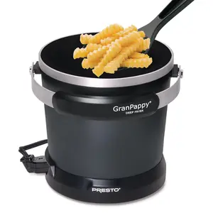 Presto 05411 GranPappy Electric Deep Fryer, Ceramic Nonstick, Handy Scoop, Black