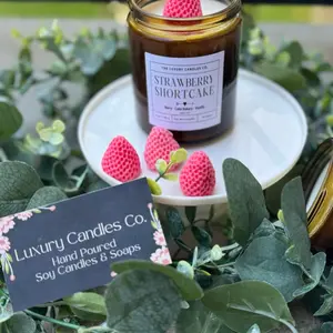 Strawberry Shortcake Soy Wax Candle -All Natural Candle- Decor