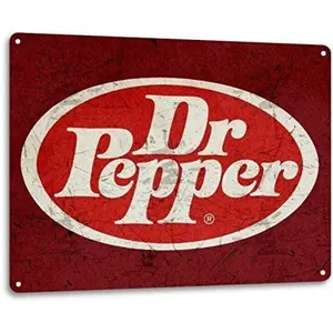 1pc Dr Soda Pop Store Advertising Pepper Vintage Metal Tin Sign 8x12 In - Retro Coke-Style Wall Decor for Bar, Man Cave, Kitchen, Garage - Trending Viral Must-Have Nostalgic Soda Lover Gift, Aesthetic Retro Diner Decor Christmas Present
