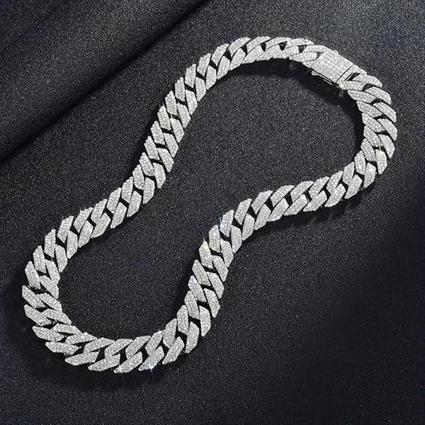 Cuban Link Chain for Men Women,Diamond Necklaces,Iced Out Chain,Hip Hop Jewelry,Thick Silver Chain,Gold Chain,Diamond Bracelet