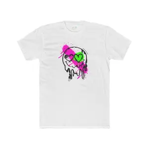 Slime Face Tee, Urban Graphic Shirt, Unisex Cotton Crewneck, Street Style Top, Green Slime T-Shirt Streetwear Casual punk clothing rave wear Knit Love