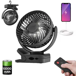 Portable Clip Fan for Father's Day, Rechargeable Battery, 3 Speeds with Light, Silent Design, Clip Table Dual Use, Office, Stroller, Bedroom, Golf Cart, Camping