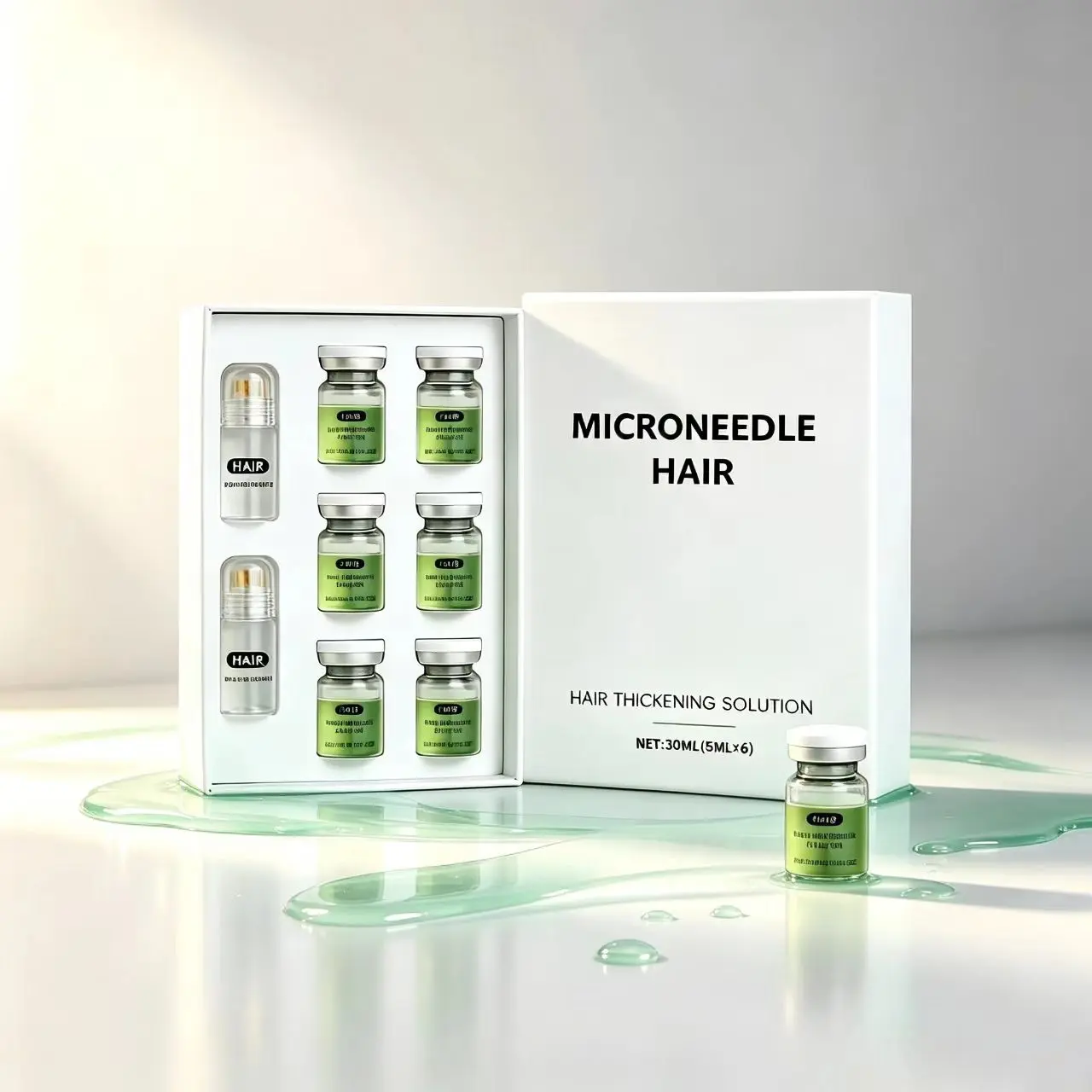 Nourishing Haircare Roll-on Serum for Hair Growth, Liquid Formula for Fuller, Fluffy Hair with Microneedle Roller, Shelf Life: 36 Months