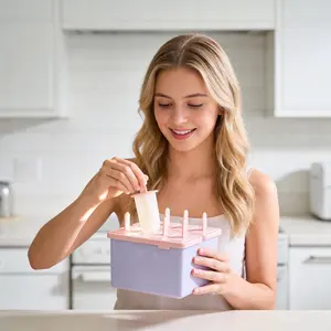 Homemade Popsicle Maker Molds, Easy Release Ice Pop Maker with Food-Grade Material, Summer Kitchen Gadget for DIY Frozen Treats at Home