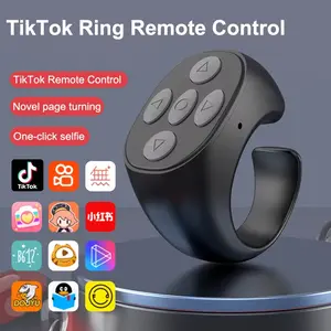 2025 Bluetooth Tiktok Remote Control Ring Gadget Flipping Selfie Fingertip Controller Give Likes 4 Buttons 10M for Iphone Xiaomi NONE