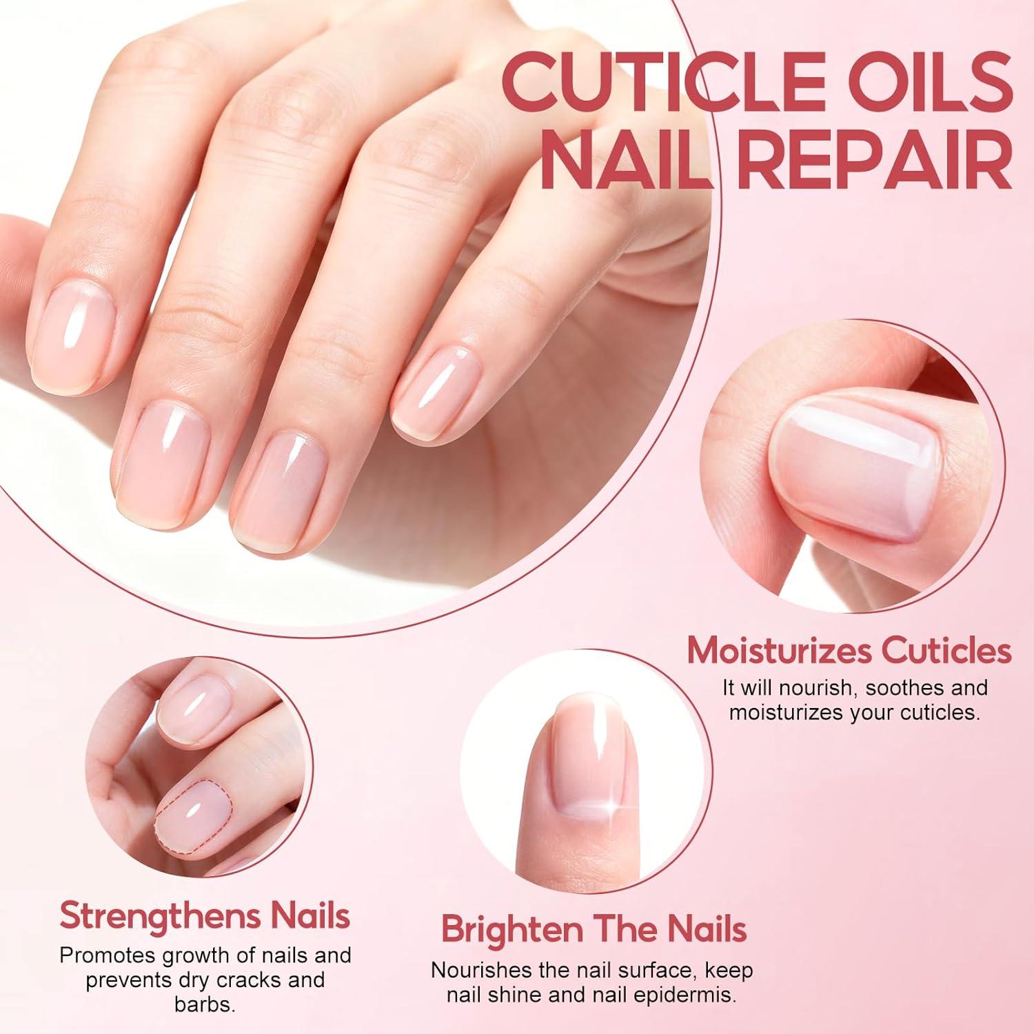 Nail Growth Oil Pen – Organic Cuticle Oil for Stronger, Shiny Nails, Moisturizing Nail Strengthener Serum for Weak, Brittle, Thin Nails, Nourishing Manicure Treatment & Nail Care Moisturizer