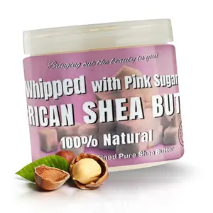 Whipped Shea Butter - Pink Sugar - 100% Pure & Natural African Shea Butter - Ultimate Handcrafted Moisturizer with Essential Vitamins for Radiant Skin and Luscious Hair
