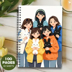 1pc Anime Spiral Notebook Exquisite Prints, Premium Paper, Ideal for School & Office, Anime Merchandise, Study & Planning Use