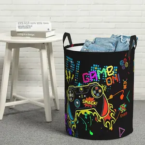 Foldable Game Controller Laundry Basket, Gamer Handheld Console Bedroom Laundry Hamper, Large Capacity Bathroom Storage Bag, University Dormitory Living Room Toy Organizer, Laundry Basket