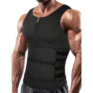 Men's Black Sports Compression Shirt With Double Adjustable Belt, Suitable For Weight Training, Home Fitness, Sports Shirt, Weightlifting Clothing, Sleeveless Design summer thermal shorts