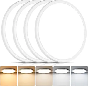 【Wired】MATULSA 4Pack LED Flush Mount Ceiling Light Fixture, 12 Inch 24W, Super Slim 0.67 Inch, 3200LM, Dimmable & 2700K-6500K 5 Color Selectable LED Ceiling Lights for Bedroom