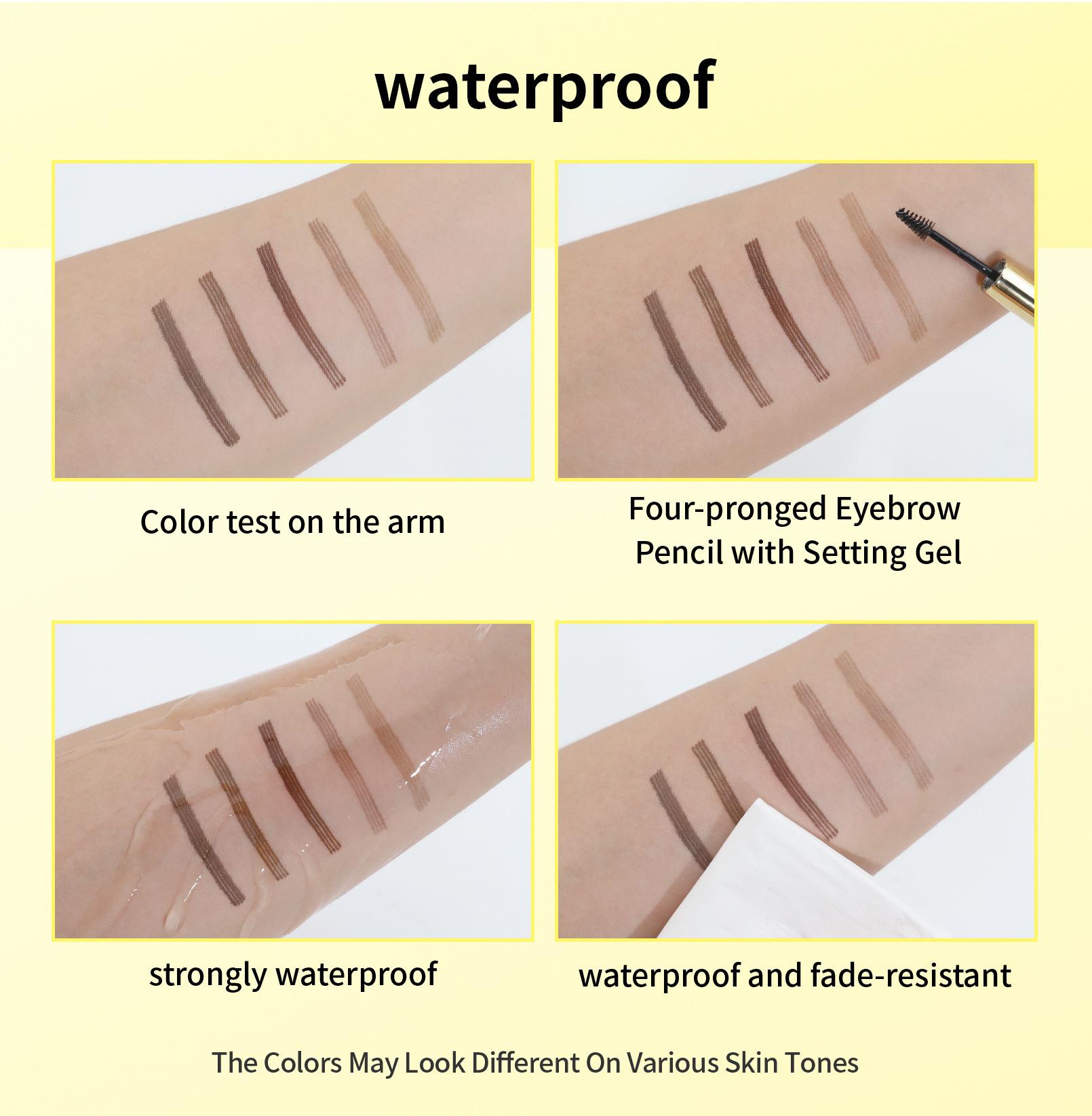 2-in-1 Waterproof Eyebrow Pen & Gel, Microblade Brow Pencil for Natural Hair-Like Strokes, Long-Lasting Sweat-Proof Brow Tint, Smudge-Proof Formula for Fuller and More Defined Brows All Day