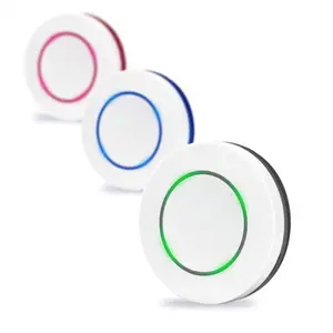 Wireless Remote Control LED Light Switch with Relay Controller, Round Button Wall Mount Panel, Lithium Batteries Included, Model Xinghao Hfy-Cz02