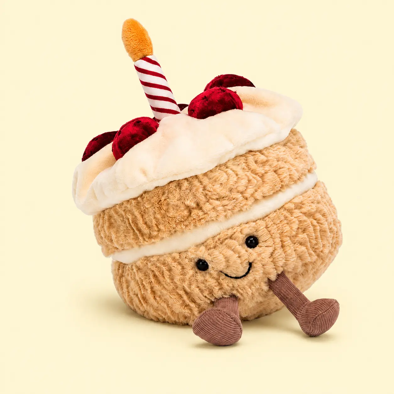 Jellycat Birthday Cake Plush Toy – Amuseable Soft Dessert Stuffed Toy with Candle, Cute Birthday Gift