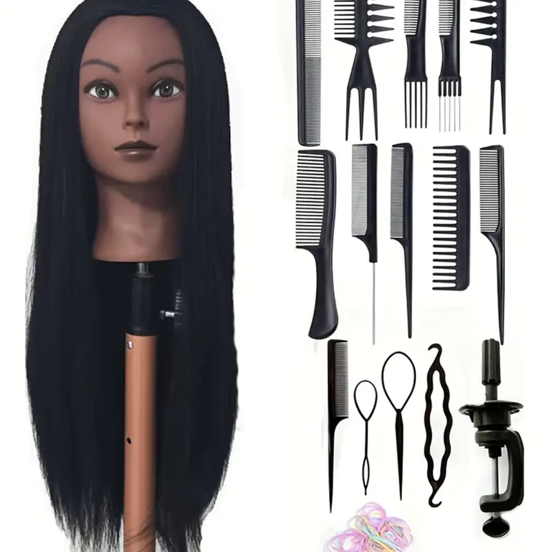 Durable mannequin head stand with natural appearance, suitable for hairstyle design, braiding, salon, home or classroom use, hairstyle modeling mannequin, salon training tool, Practice mannequin head
