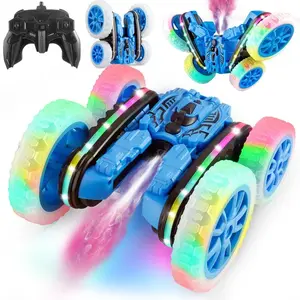 America Spin Stunt Car 360deg Spin with 27 Colored Lights & Multi Side Drive RC Toy for Fun and Entertainment