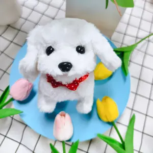 Robotic Realistic Puppy Toy, Realistic Robotic Dog Plush Toy Cute Puppy Electric Pet Dog Robotic Realistic Dog - Barking, Moving, Tail-Wagging Fun! Companion Toys for Pets, Kids’ Companion Toy, Ideal for Gifts, Holiday Surprises and Family Gatherings