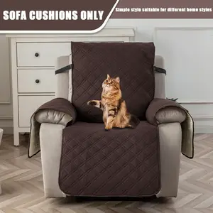 Waterproof Recliner Chair Covers, Non-Slip Durable Adjustable Chaise Lounge Protector, Washable Slipcover with Pocket, Elastic Straps for Pets