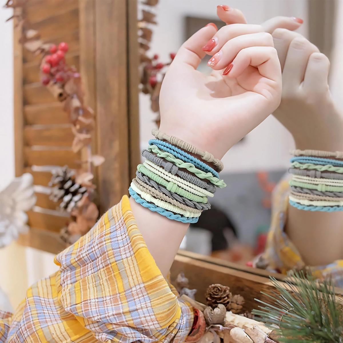 Boho Style Hair Tie (20pcs), Minimalist Hair Accessories Set, Suitable for Thick Hair, Fashion Hair Accessories for Party & Daily Wear, Hair Rubber Bands