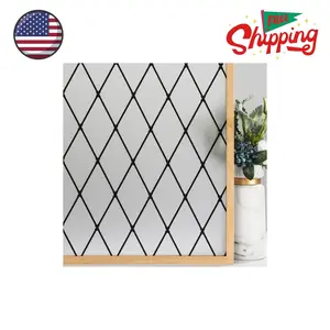 Frosted Black Lattice Window Privacy Film 17.7x78.7 inches