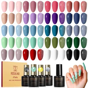 ROSALIND Classic 24PCS Gel Nail Polish Set Mini 20Pcs Christmas Main Collection with 3 Base Functional Gel &Glitter Top Coat Requires Uv Nail Light DIY Shimmery Nails Effect for Christmas Theme Party Gifts